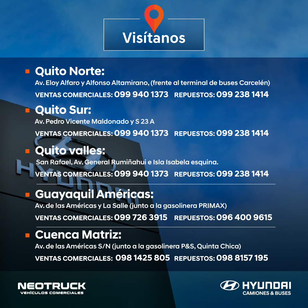 Directorio Hyundai Camiones y Buses 2025